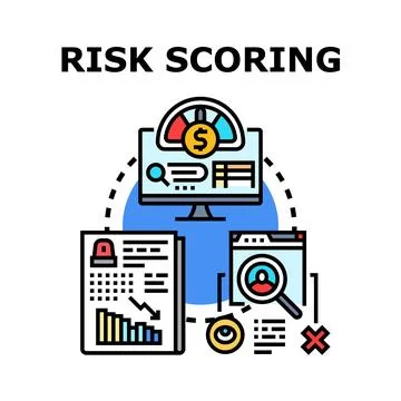 Risk scoring system analyzing financial credit information 스톡 일러스트