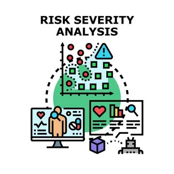 Risk severity analysis on health data and future predictions Stock Illustration