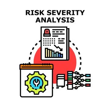 Risk severity analysis identifying business management solutions 스톡 일러스트