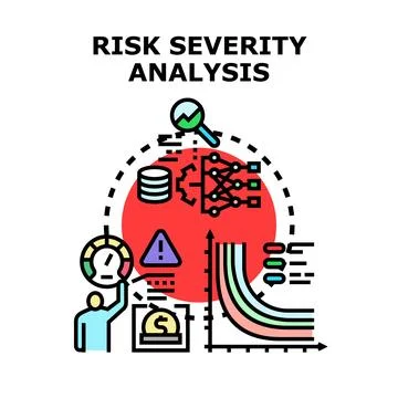Risk severity analysis identifying business danger metrics イラスト素材