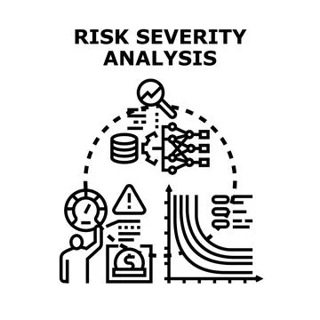 Risk severity analysis identifying business danger metrics Illustrazione stock