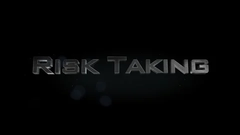 Risk Taking title 3D metal text on black alpha channel background Stock Footage 301265429