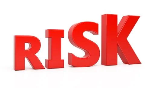 Risk text 3d isolated over white background Stock Illustration