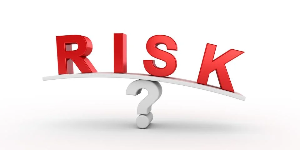 Risk text balancing on question Stock Illustration