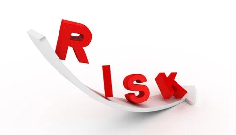 Risk text on white arrow Stock Illustration