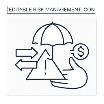 Risk transfer line icon Stockillustratie