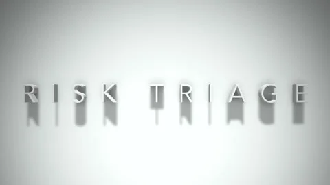 Risk Triage 3D title animation with shadows on a white background Stock Footage 296713321