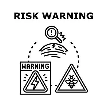 Risk warning concept with danger and attention symbols Stock Illustration