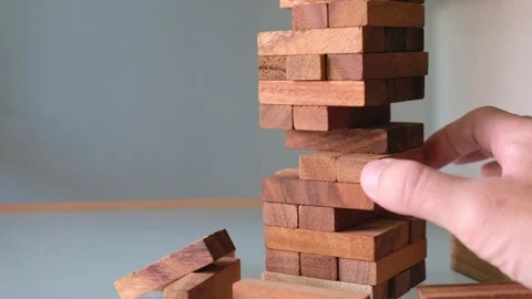 Risk wood brick Video stock 146363958