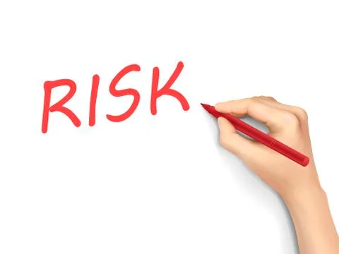 Risk word written by 3d hand Stock-Illustration