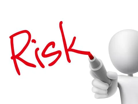 Risk word written by 3d man Illustration