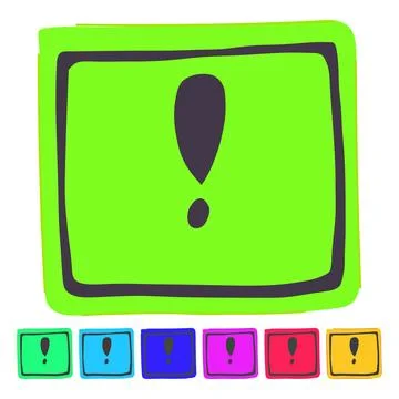 Risk yellow warning sign vector cartoon graphic Stock Illustration