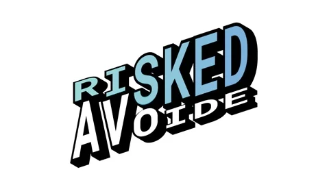 RISKED vs AVOIDE, 3D Text Animation in Isometric View with Opposite Word Motion Stock Footage 314263888