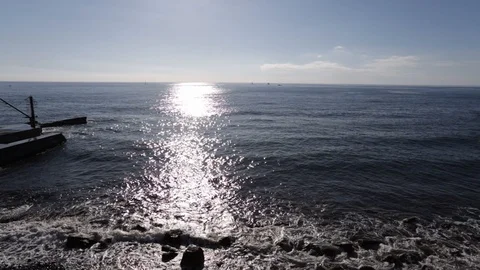 Risks on the beach with the sun Stock Footage 102645586