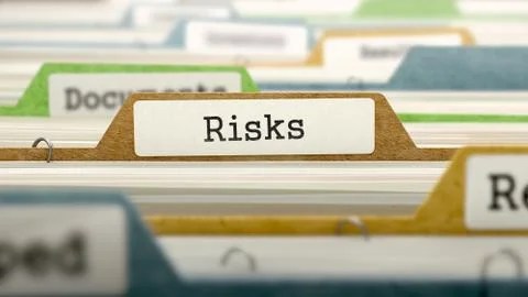 Risks Concept on File Label Illustrazione stock