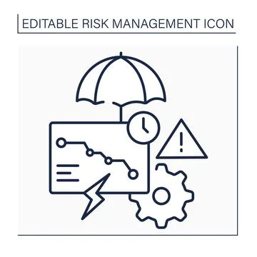 Risks consequences line icon Stockillustratie