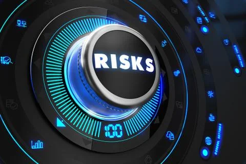 Risks Controller on Black Control Console Illustrazione stock