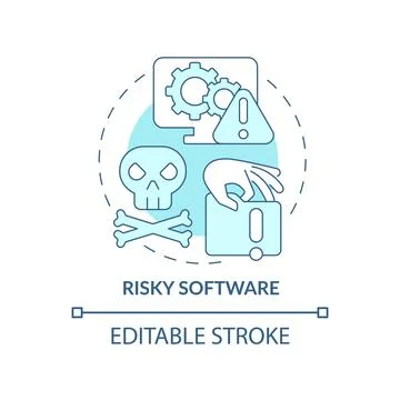 Risky software blue concept icon Stock-Illustration
