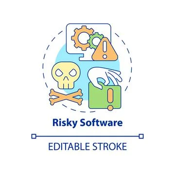 Risky software concept icon 스톡 일러스트