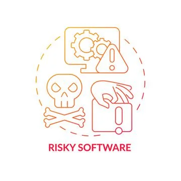 Risky software red gradient concept icon 스톡 일러스트