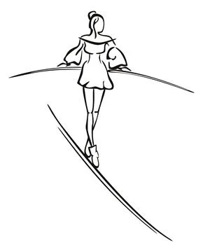 A risky walk on a line Stock Illustration