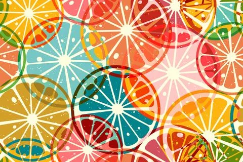 Riso print citrus pattern Stock-Illustration