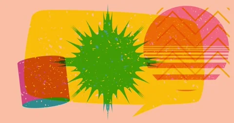 Risograph abstract speech bubble animation Stock Footage 247678873
