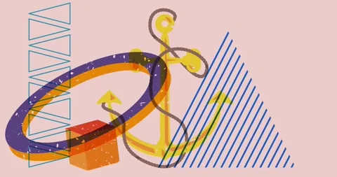 Risograph Anchor animation Stock Footage 311032866