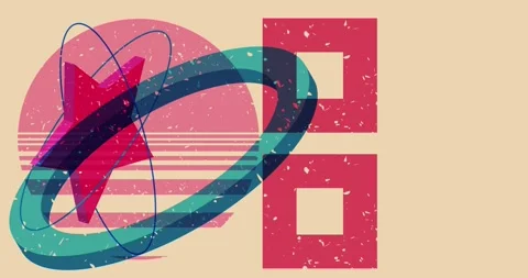 Risograph backdrop with geometric elements animation Stock Footage 278566359