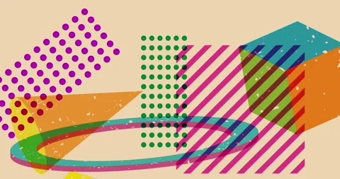 Risograph backdrop with geometric elements video Stock Footage 278566358