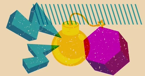 Risograph bomb animation Stock Footage 305887413