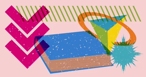 Risograph book with geometric elements Video stock 253691627