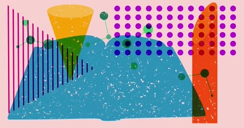 Risograph book with simple geometric elements Video stock 253691378