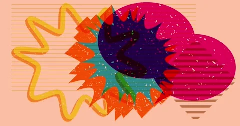 Risograph busy speech bubble animation Stock Footage 247678884