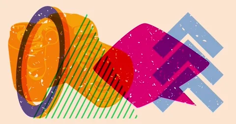 Risograph Camera and speech bubble with geometric elements animation Video stock 271113442