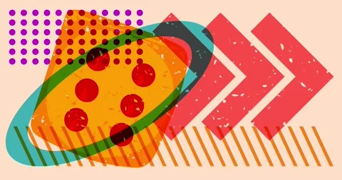 Risograph dice with speech bubble with geometric background Stock Footage 253614775