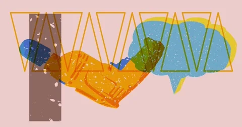 Risograph Drill and speech bubble with geometric elements 스톡 동영상 331409422