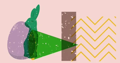 Risograph Easter with geometric elements Stock Footage 267791533