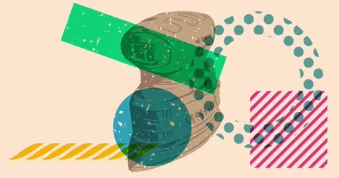 Risograph Electric Sander with geometric elements video Stock Footage 273273433