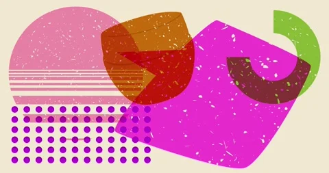 Risograph face cream container and speech bubble with geometric elements ani Stock Footage 273957981