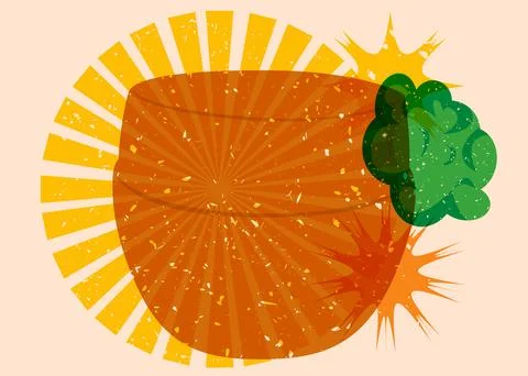 Risograph Face cream container with geometric shapes. Objects in trendy ris.. Stock-Illustration