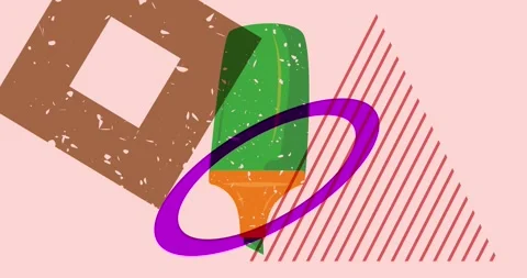 Risograph Felt Tip Pen with geometric elements 스톡 동영상 265490317