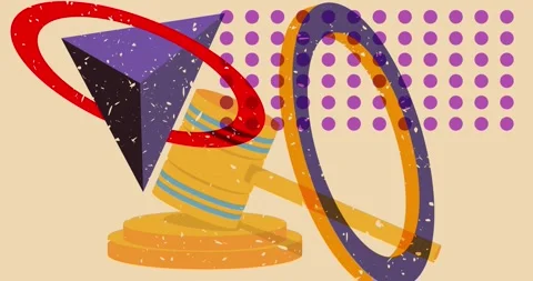 Risograph Gavel with geometric elements video Video stock 263174353
