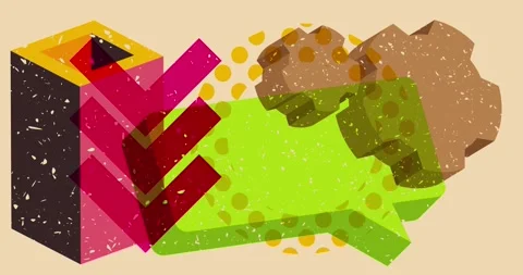 Risograph gears and speech bubble with geometric elements video Video stock 271447003