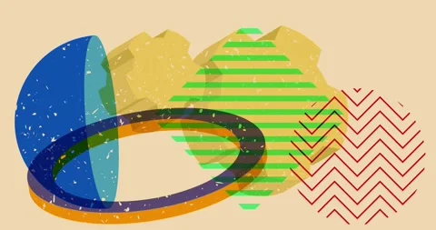 Risograph gears with geometric elements animation Video stock 271217507