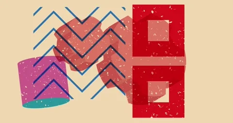 Risograph gears with geometric elements Video stock 271217512