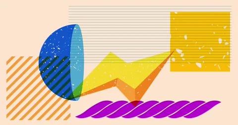 Risograph geometric elements animation Stock Footage 264776374