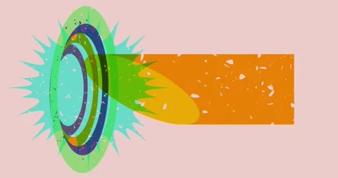 Risograph geometric elements animation Stock Footage 328563748