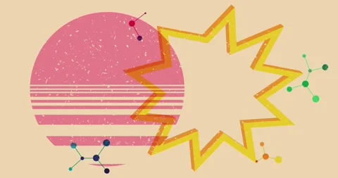 Risograph geometric elements animation Stock Footage 330513525