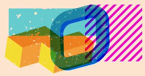 Risograph geometric elements background animation Stock Footage 254999501